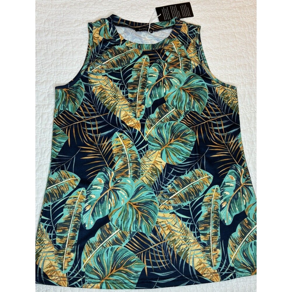 New sz Med Sampeel Tropical Tank Vacation Packable Nature Resort Cruisecore NWT